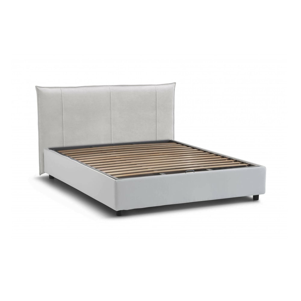 Talamo Italia Doppelbett aus weißem Stoff 160x200 cm style modern Öko-Tex Zertifikat - Holz