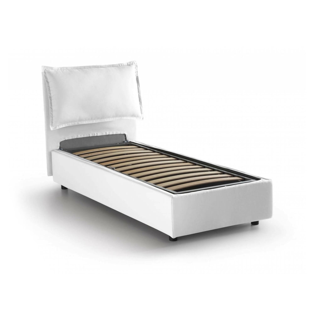 Lit simple en tissu blanc