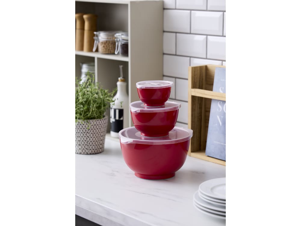 Set de bols à mixer et couvercles 6 pièces  rouge - Maisons du Monde