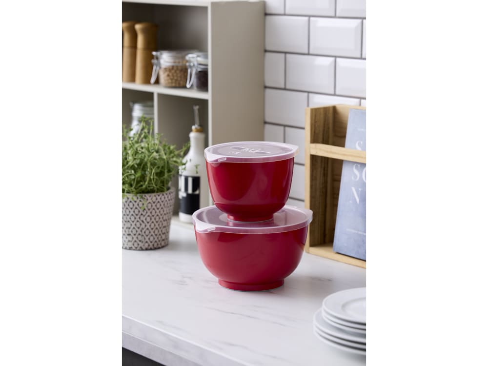 Set de bols à mixer et couvercles 4 pièces  rouge - Maisons du Monde