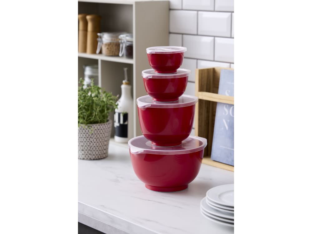 Set de bols à mixer et couvercles 8 pièces rouge - Maisons du Monde