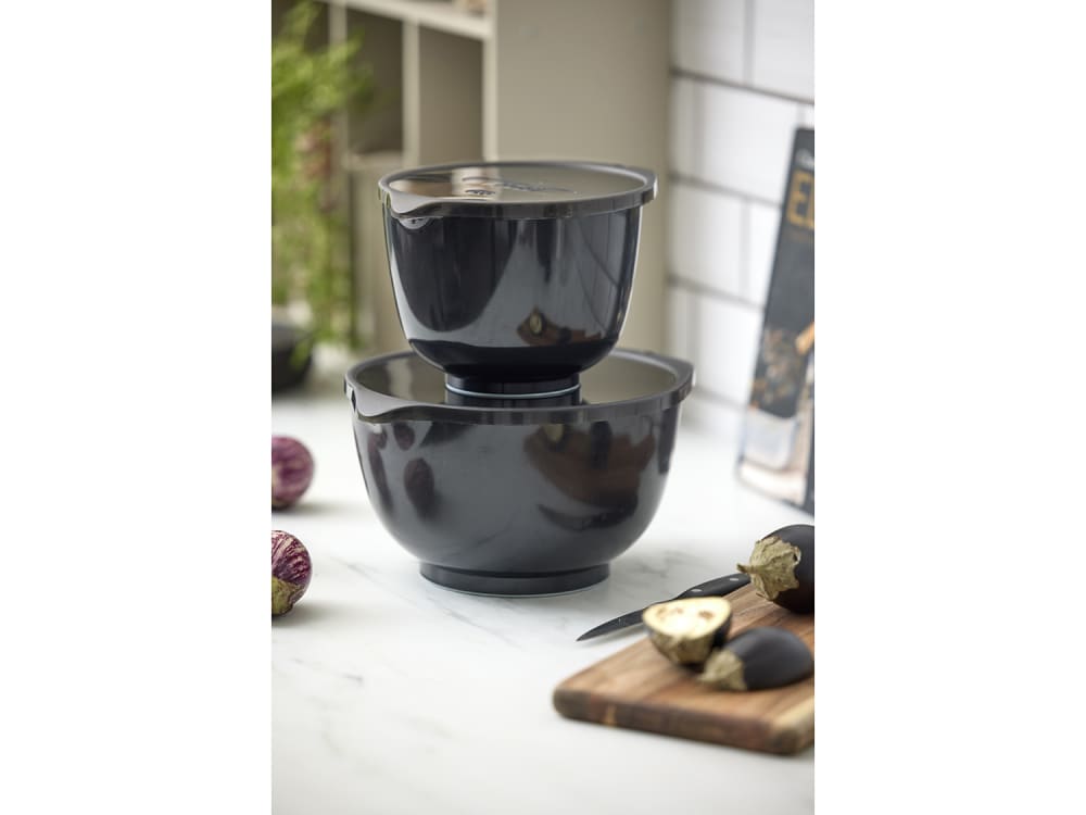 Set de bols à mixer et couvercles 4 pièces noir de carbone - Maisons du Monde
