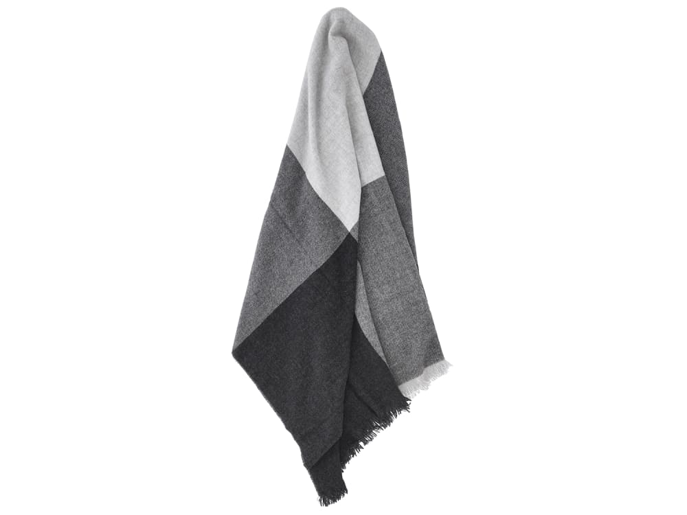 Plaid en mérinos et achemire 200 x 130 cm gris - Maisons du Monde