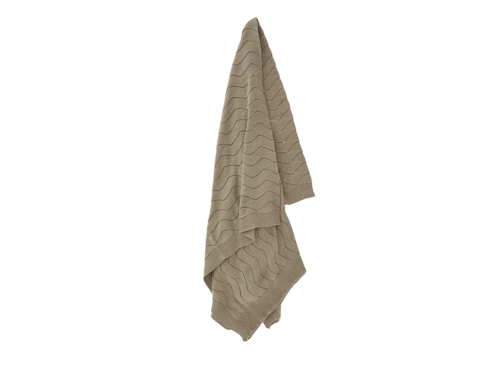 Plaid en coton 170 x 130cm taupe - Maisons du Monde