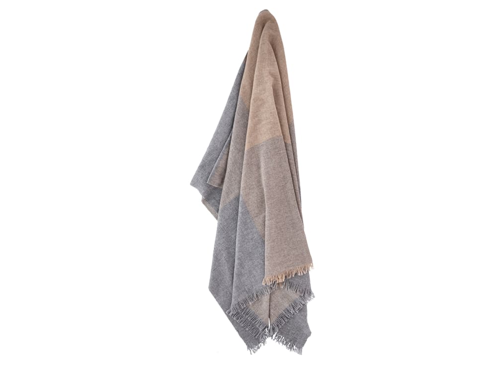 Plaid en mérinos 200 x 130 cm gris - Maisons du Monde