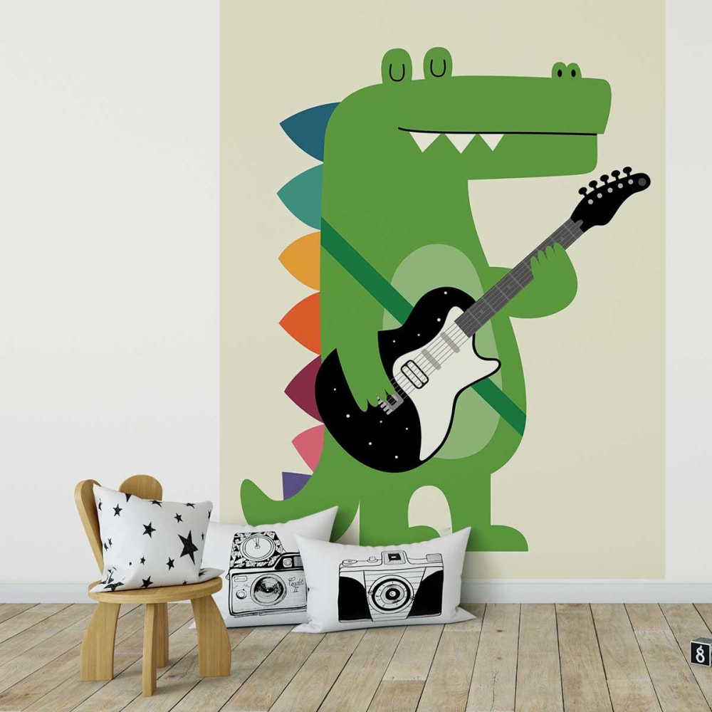 Hexoa Tapete Rockender Dino 208x270cm style landhaus MEHRFARBIG VLIES Kinder