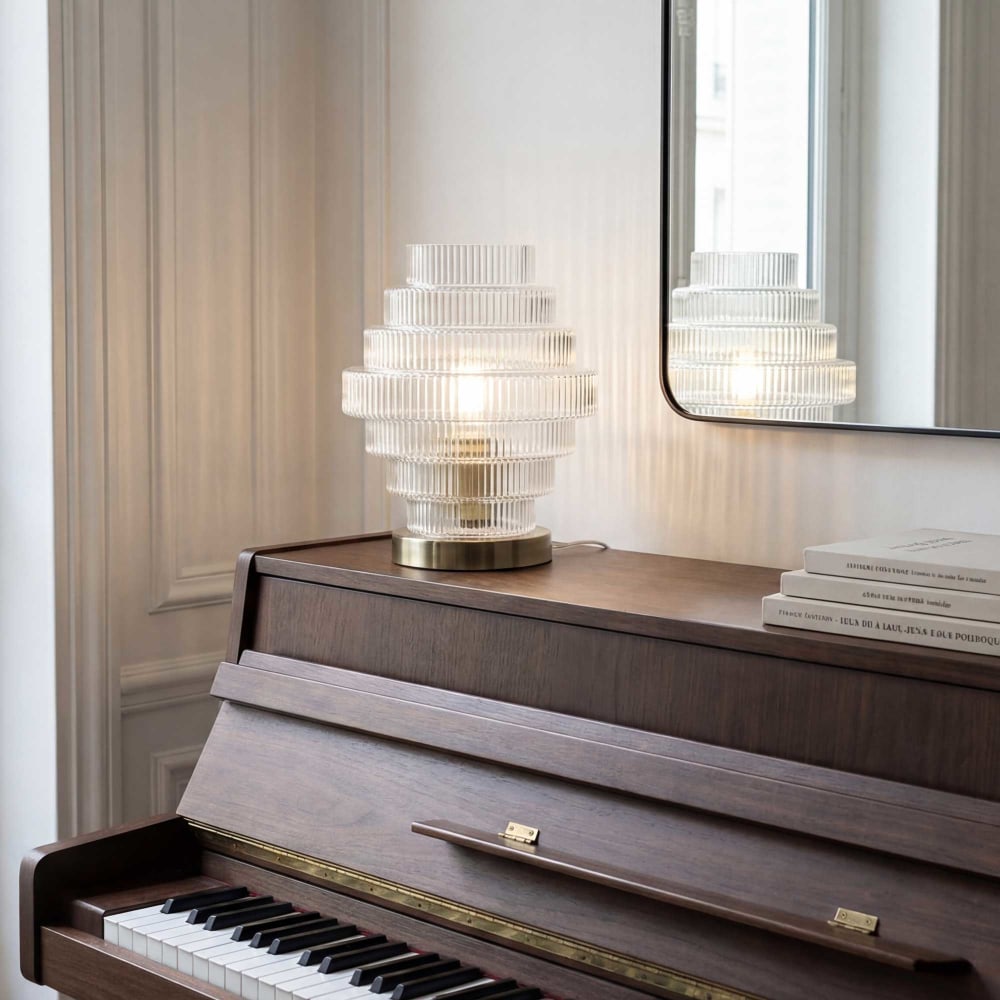 Lampe en verre & métal — vue 3