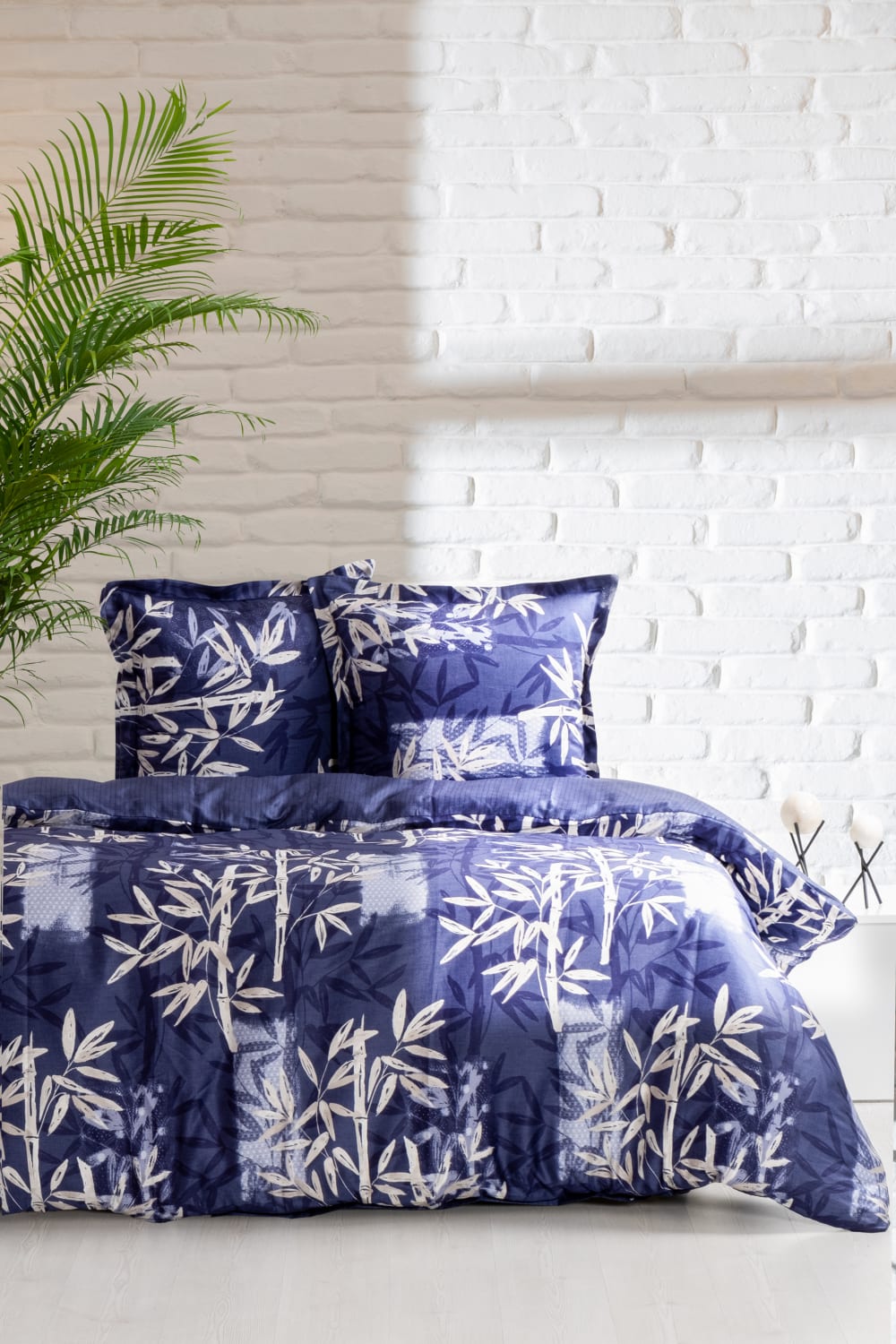 Blanc Avenue Bettwäschegarnitur für 1 Person 140x200 cm+ 1 Kopfkissenbez 65x65 cm Blau Öko-Tex Zertifikat Baumwolle