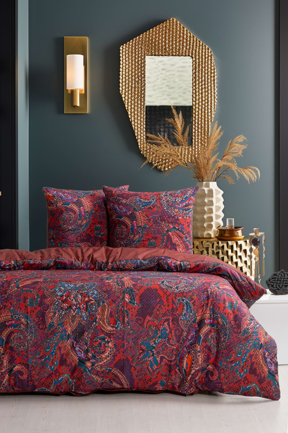 Parure de lit 1 personne 140x200 cm coton imprimé