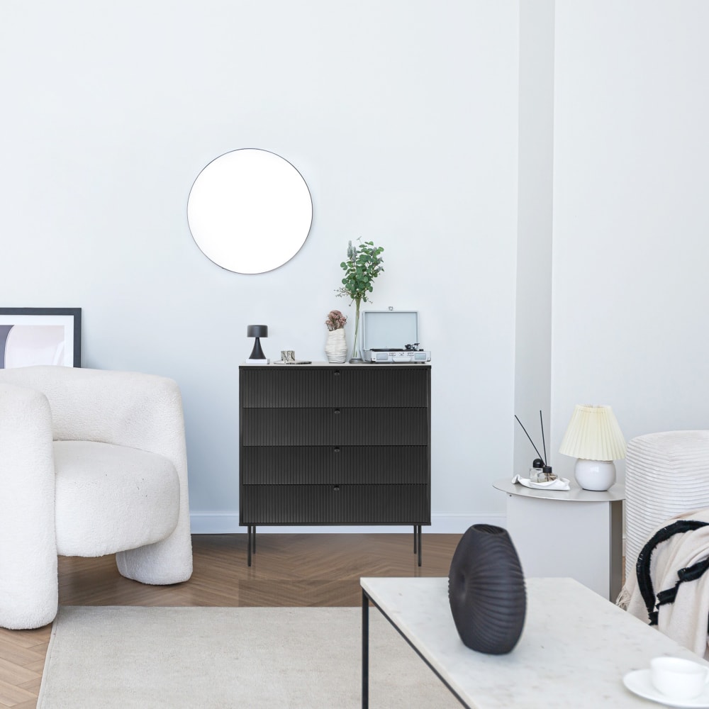 Kommode mit 4 Schubladen Schwarz - Maisons Du Monde
