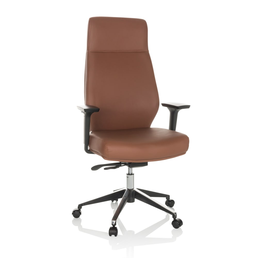 hjh OFFICE Profi Chefsessel aus Kunstleder, Braun Braun Stoff