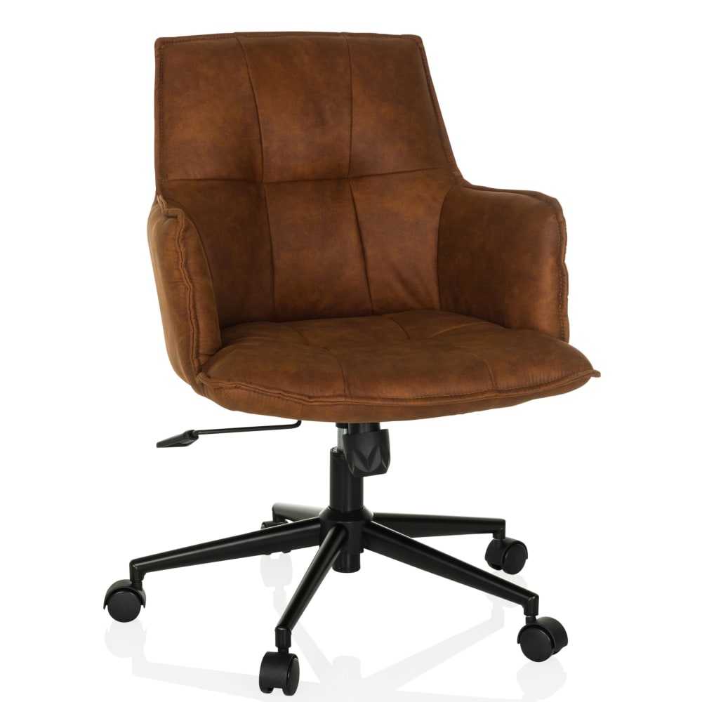 hjh LIVING Home Office Bürostuhl aus Stoff, Braun Braun Stoff