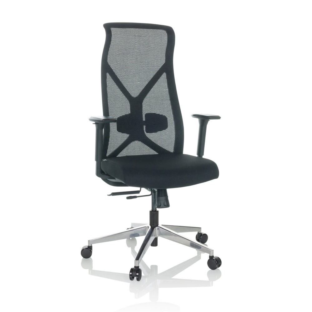 hjh OFFICE Profi Bürostuhl aus Stoff / Netzstoff, Schwarz Schwarz