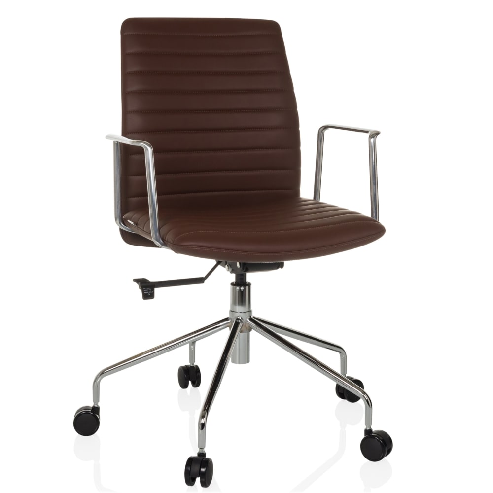 hjh OFFICE Luxus Chefsessel aus Kunstleder, Braun Braun Stoff