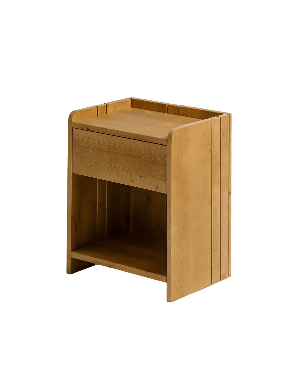 Table de chevet en sapin massif marron clair
