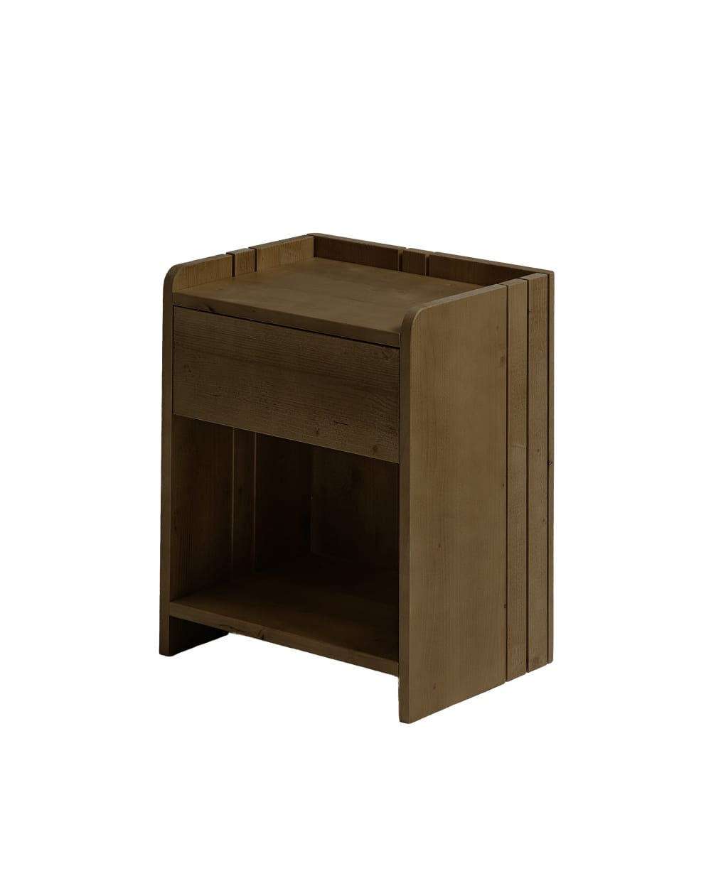 Table de chevet en sapin massif marron
