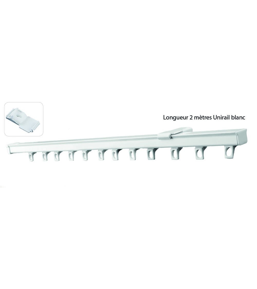 Tringle rail pour rideau en aluminium blanc l 2 m blanc