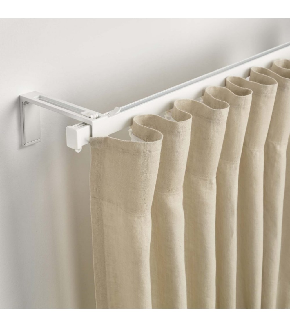 Tringle rail pour rideau en aluminium blanc l 2 m blanc — vue 3