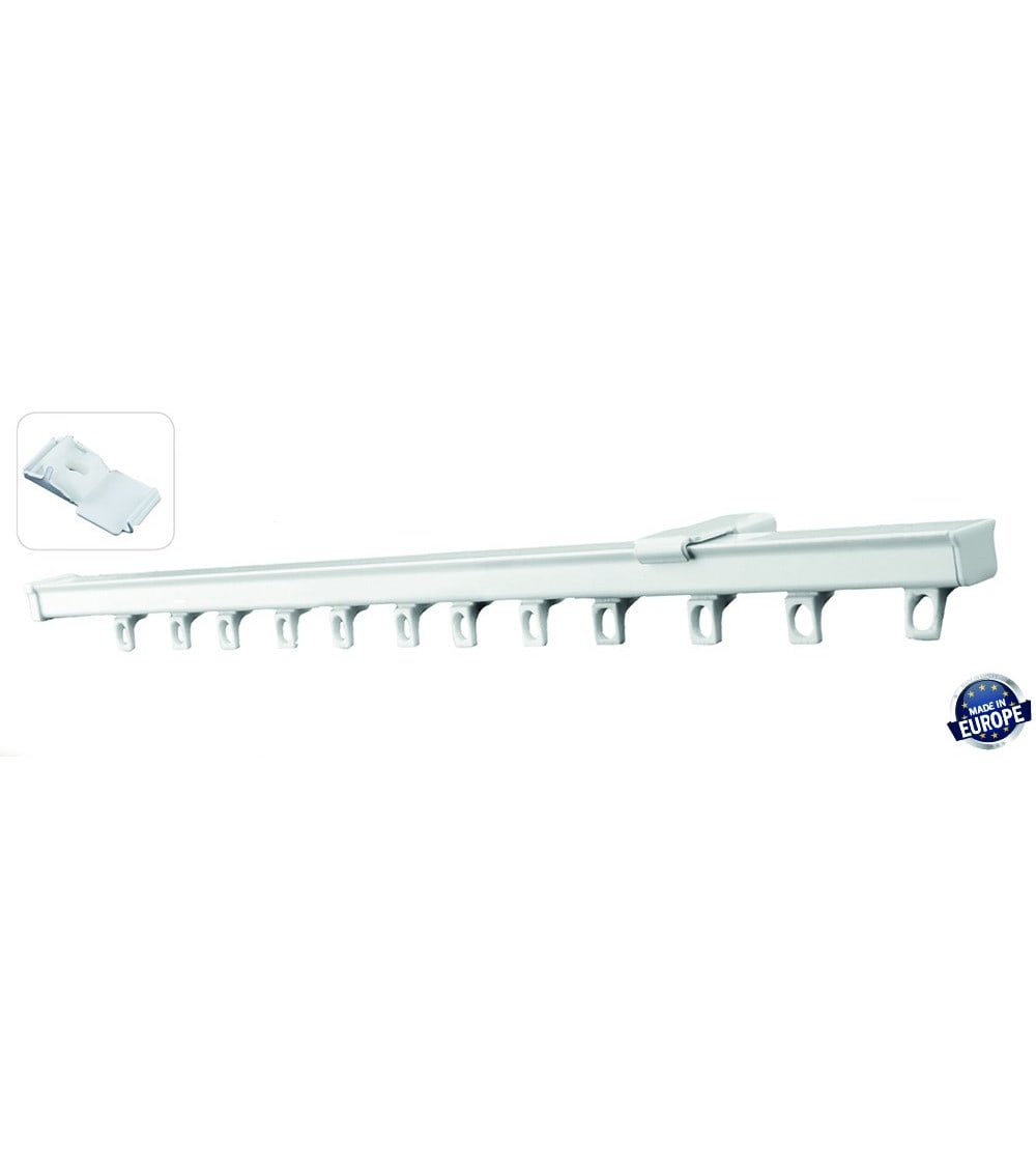 Tringle rail pour rideau en aluminium blanc l 2 m blanc — vue 4
