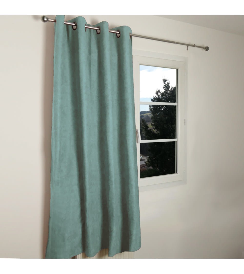 SECODIR Rideau thermique occultant en jacquard 140x180 cm vert style classique chic Certifié Oeko-Tex - Pes - Polyester