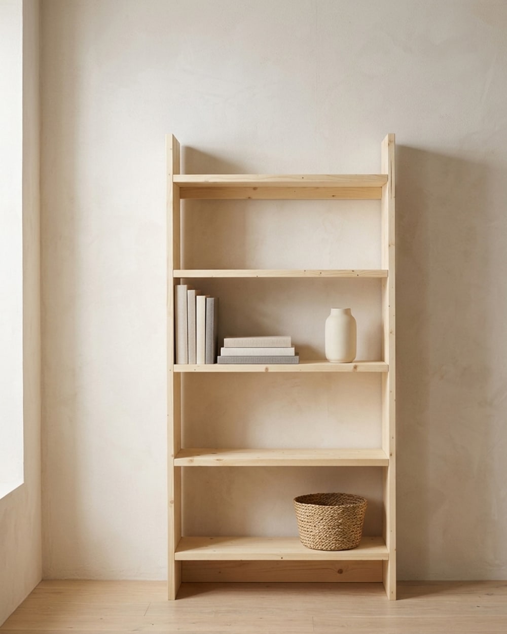 Étagère en sapin massif beige