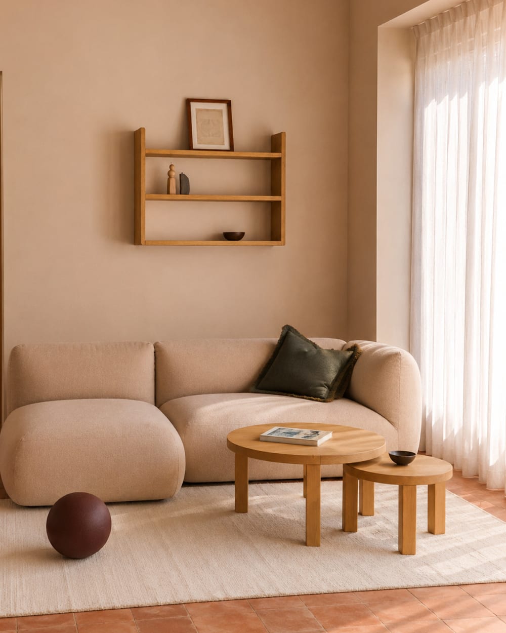 Hannun Schweberegal aus massivem Tannenholz Hellbraun style modern - -