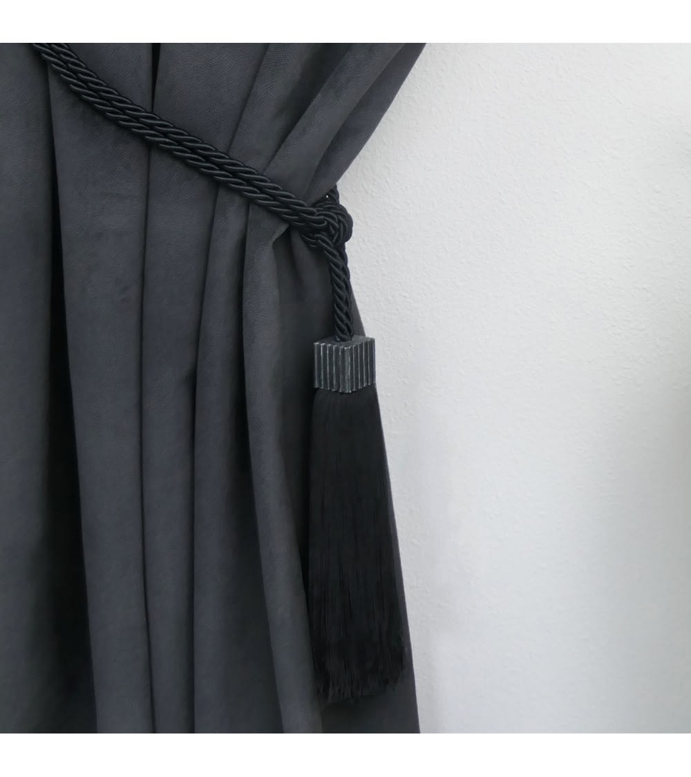 Embrasse pour rideau à pompon noir