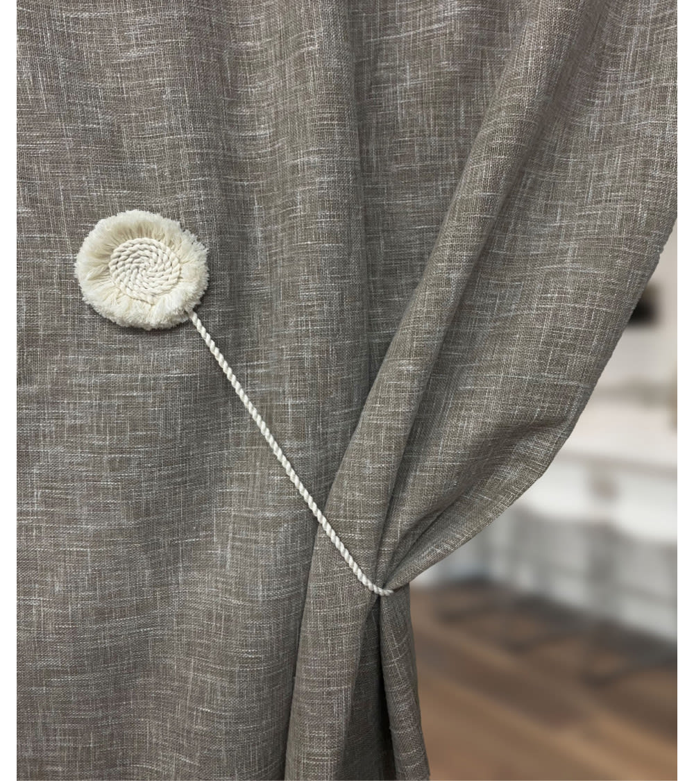 Embrasse rideau textile magnétique sans perçage beige - Maisons du Monde