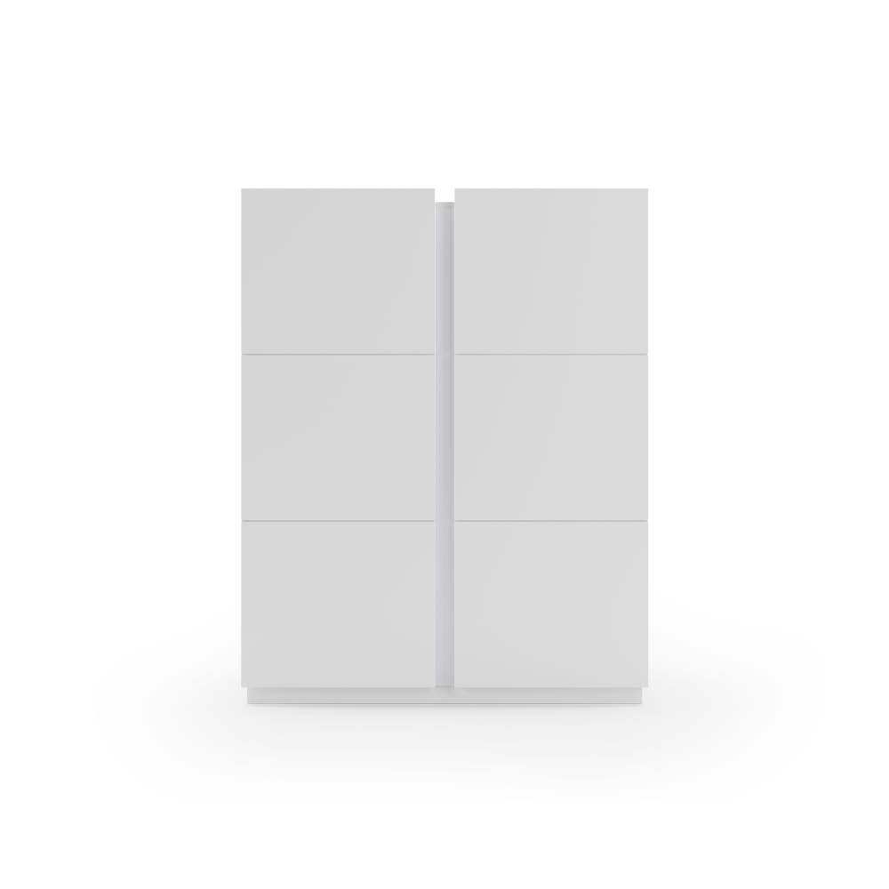 Meuble à chaussures en mélaminé blanc veiné 122x95x35 cm