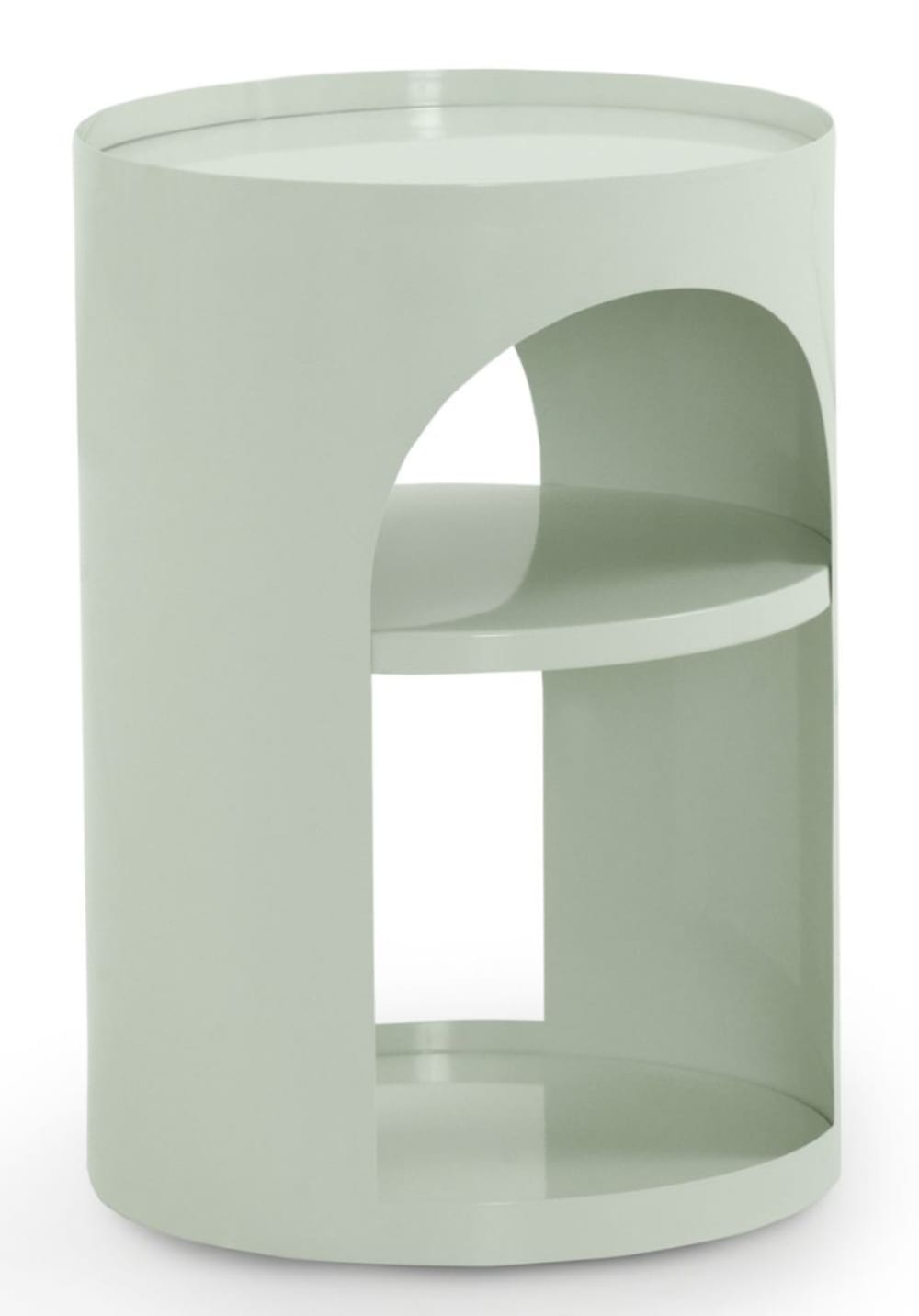 Table d'appoint en métal blanc