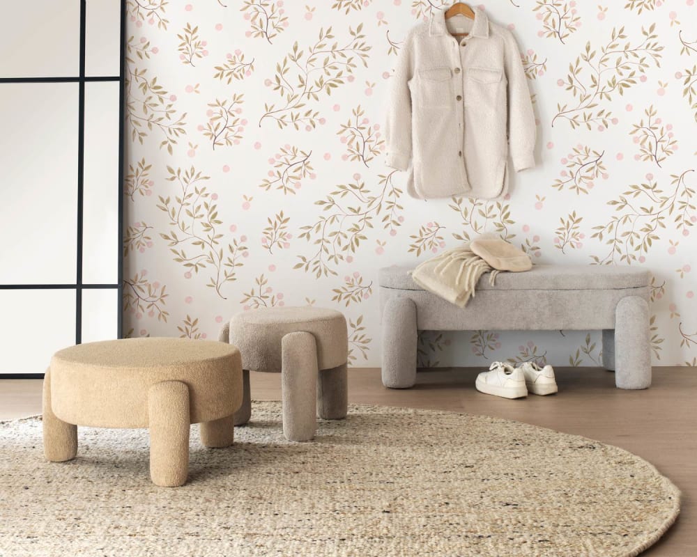 Banc tapissé avec structure et pieds en boucle blanche - Maisons du Monde