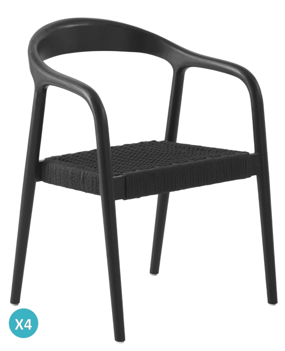 Lot de 4 fauteuils noirs