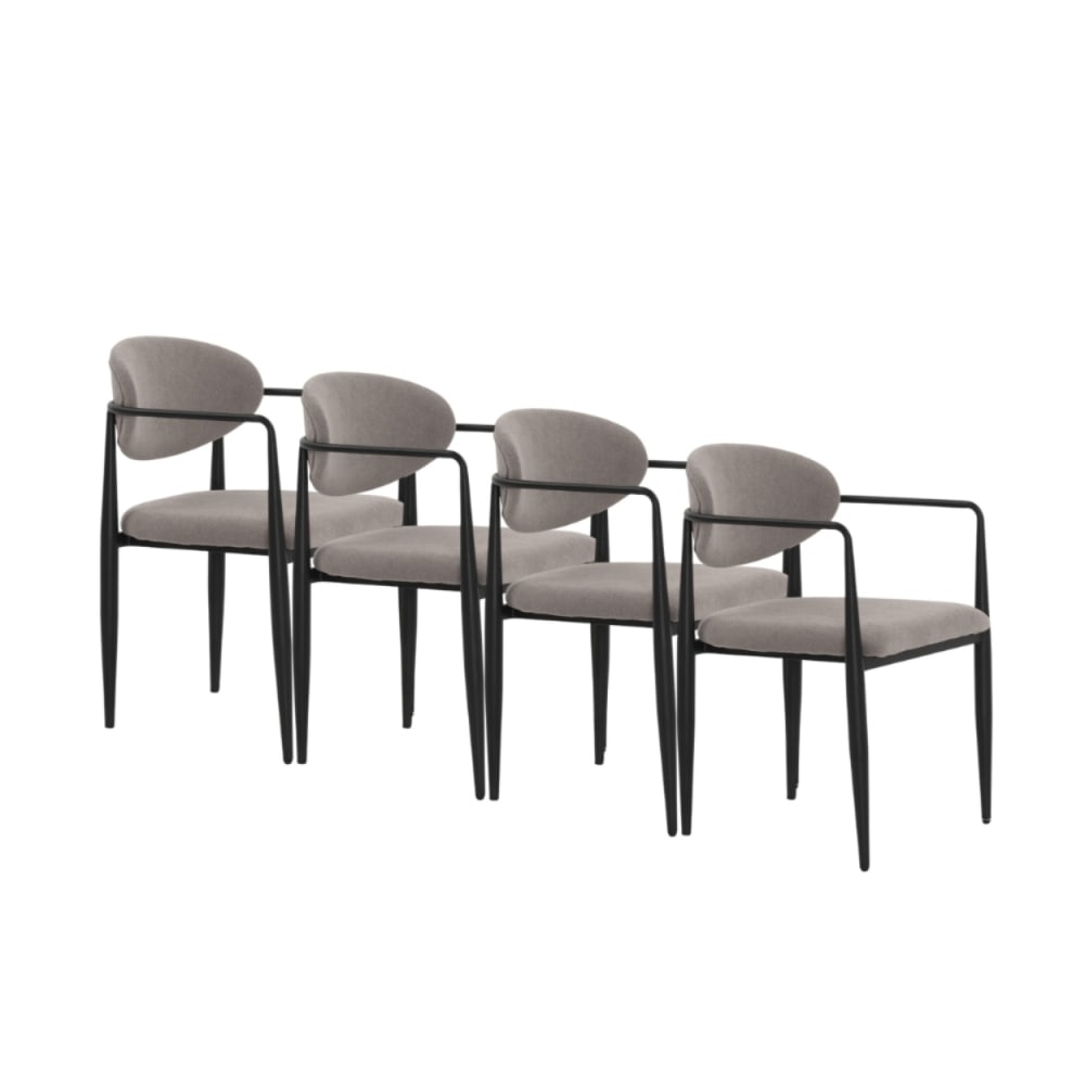 Lot de 4 fauteuils tapissés en chenille