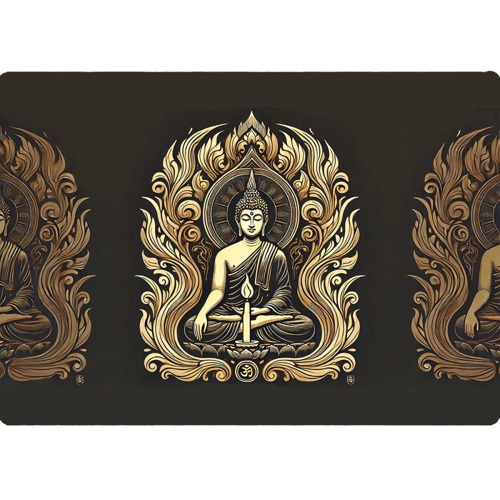Cbkreation Planche à découper méditation de bouddha Noir Verre