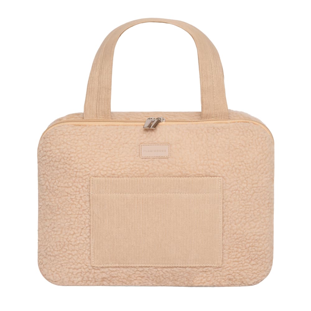 Trousse de maquillage suspendue polyester tissu teddy marron — Beyit