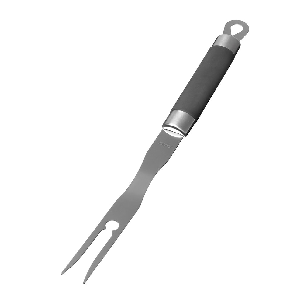 Fourchette à viande pour barbecue en inox avec poignée souple