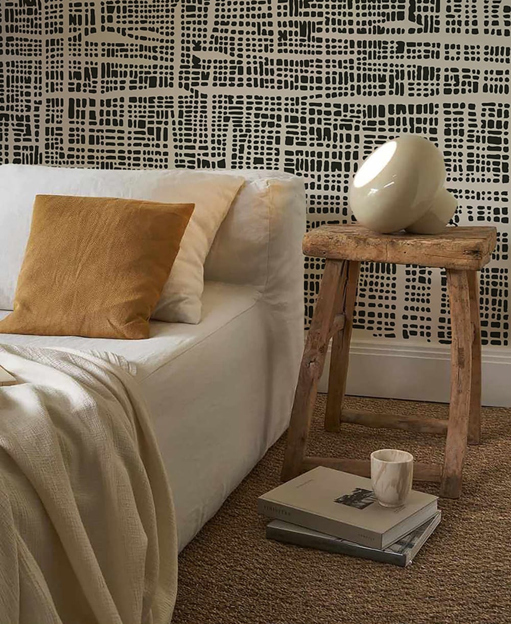Papier peint panoramique géométrique noir – h250 x l600 cm (12 lés) — vue 4