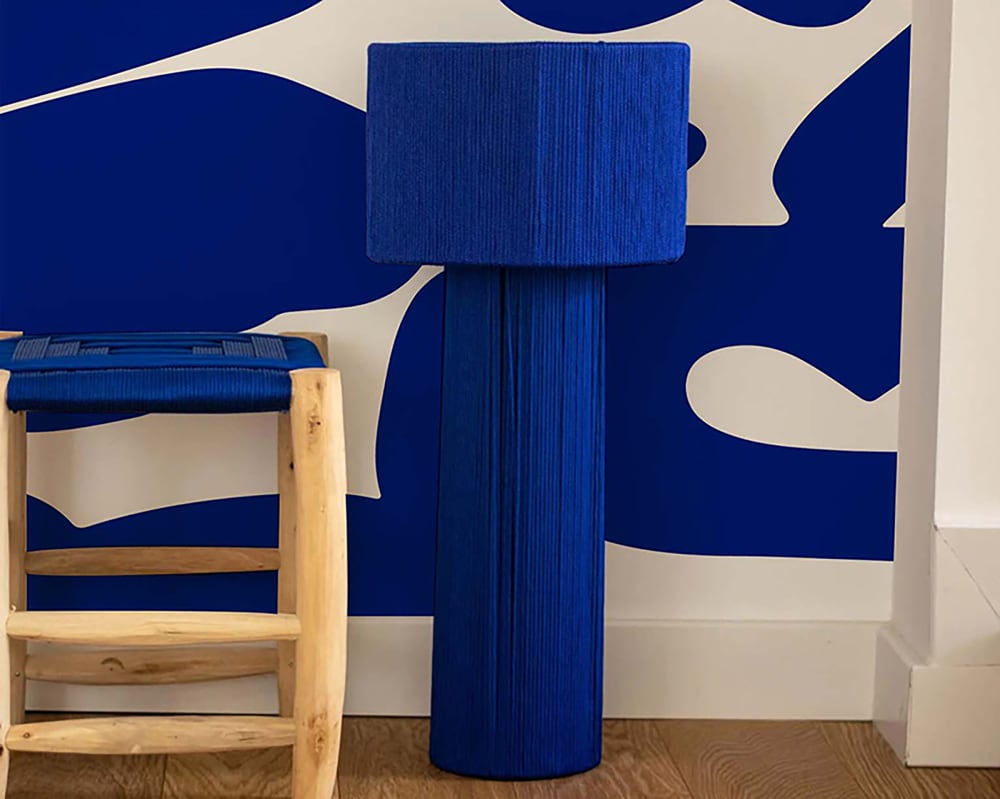 Papier peint panoramique graphique bleu – h300 x l300 cm (6 lés) — vue 3