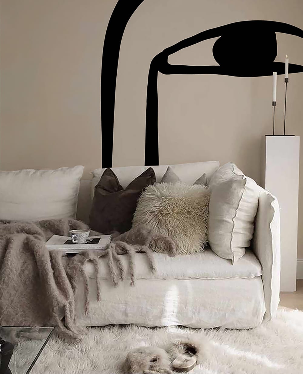 Papier peint visage noir – h300 x l200 cm (4 lés) — vue 4