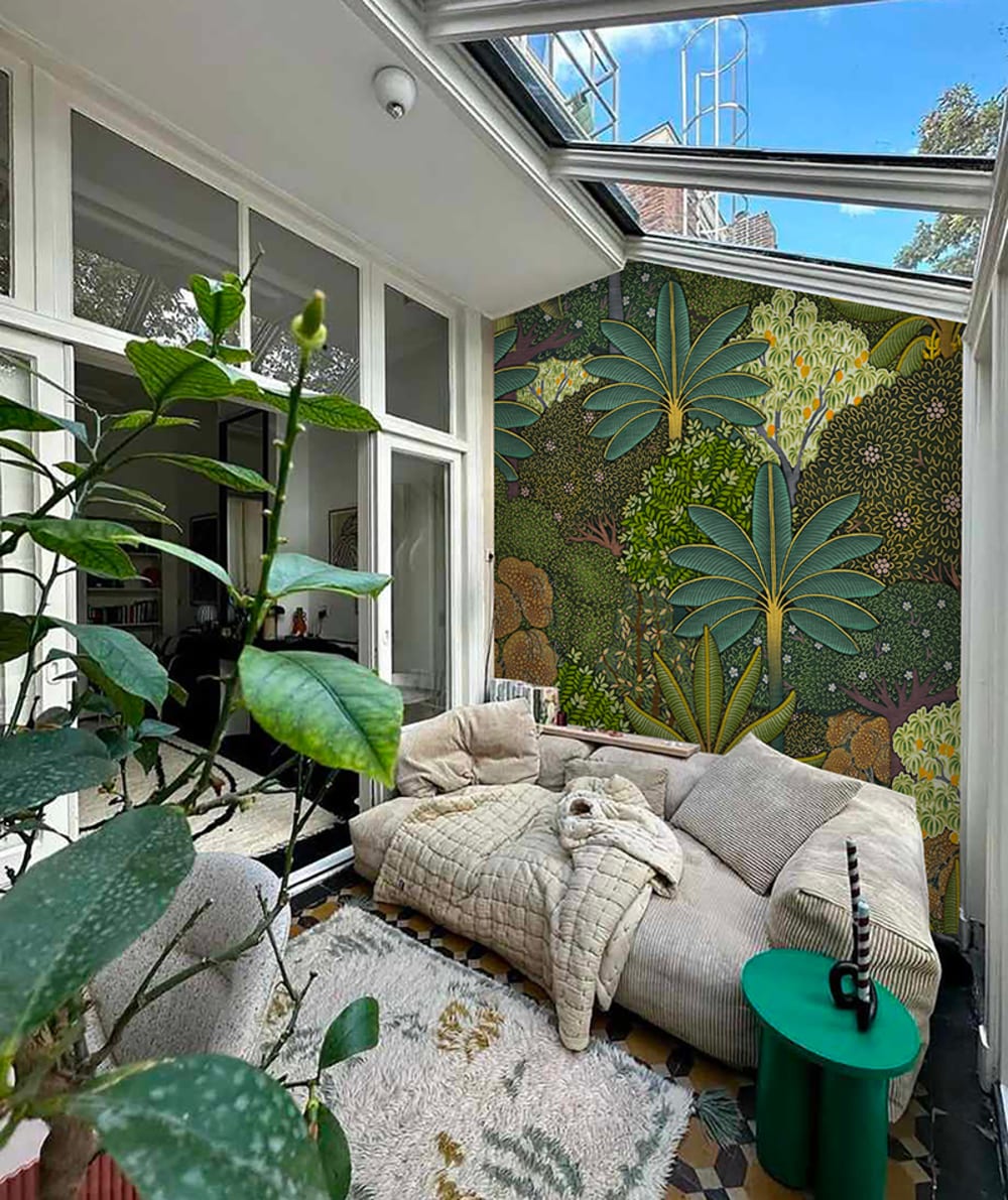 Papier peint panoramique végétal vert – h300 x l300 cm (6 lés) — vue 3