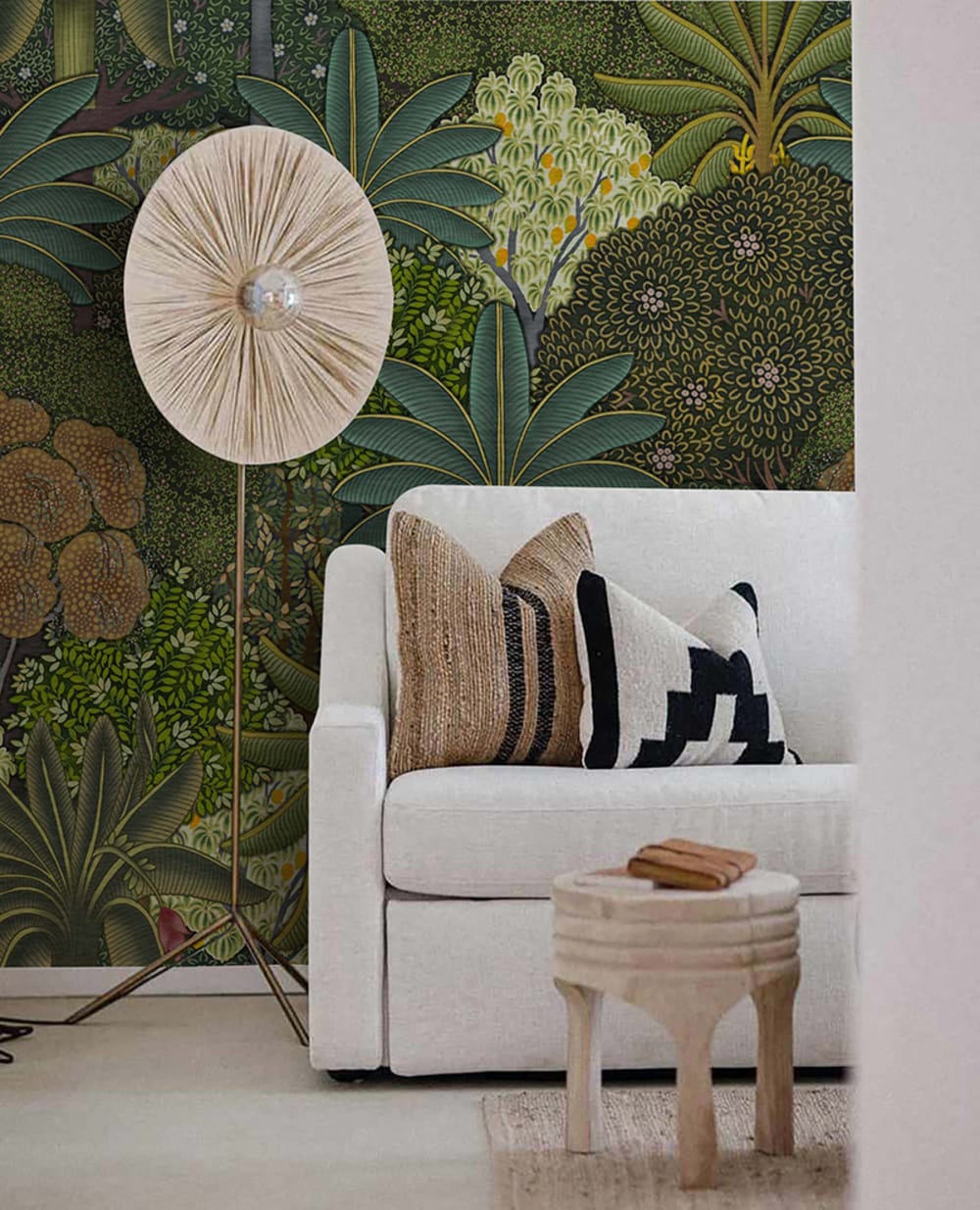 Papier peint panoramique végétal vert – h300 x l300 cm (6 lés) — vue 4