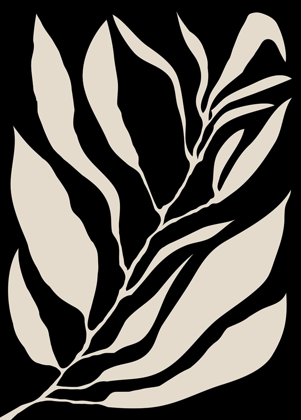 Papier peint végétal noir – h300 x l200 cm (4 lés) — vue 4