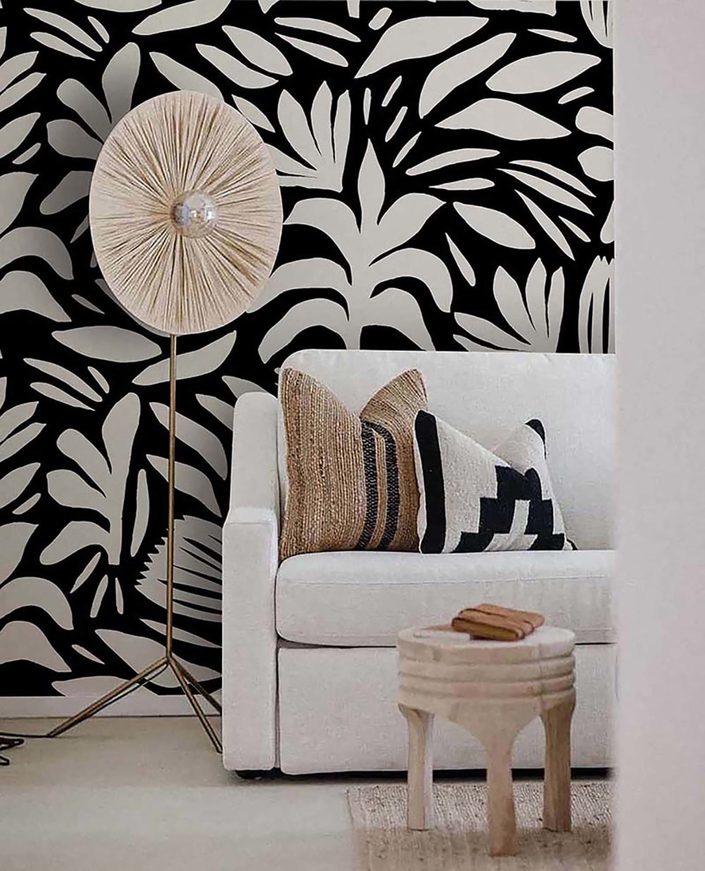 Papier peint panoramique bohème noir – h300 x l350 cm (7 lés)