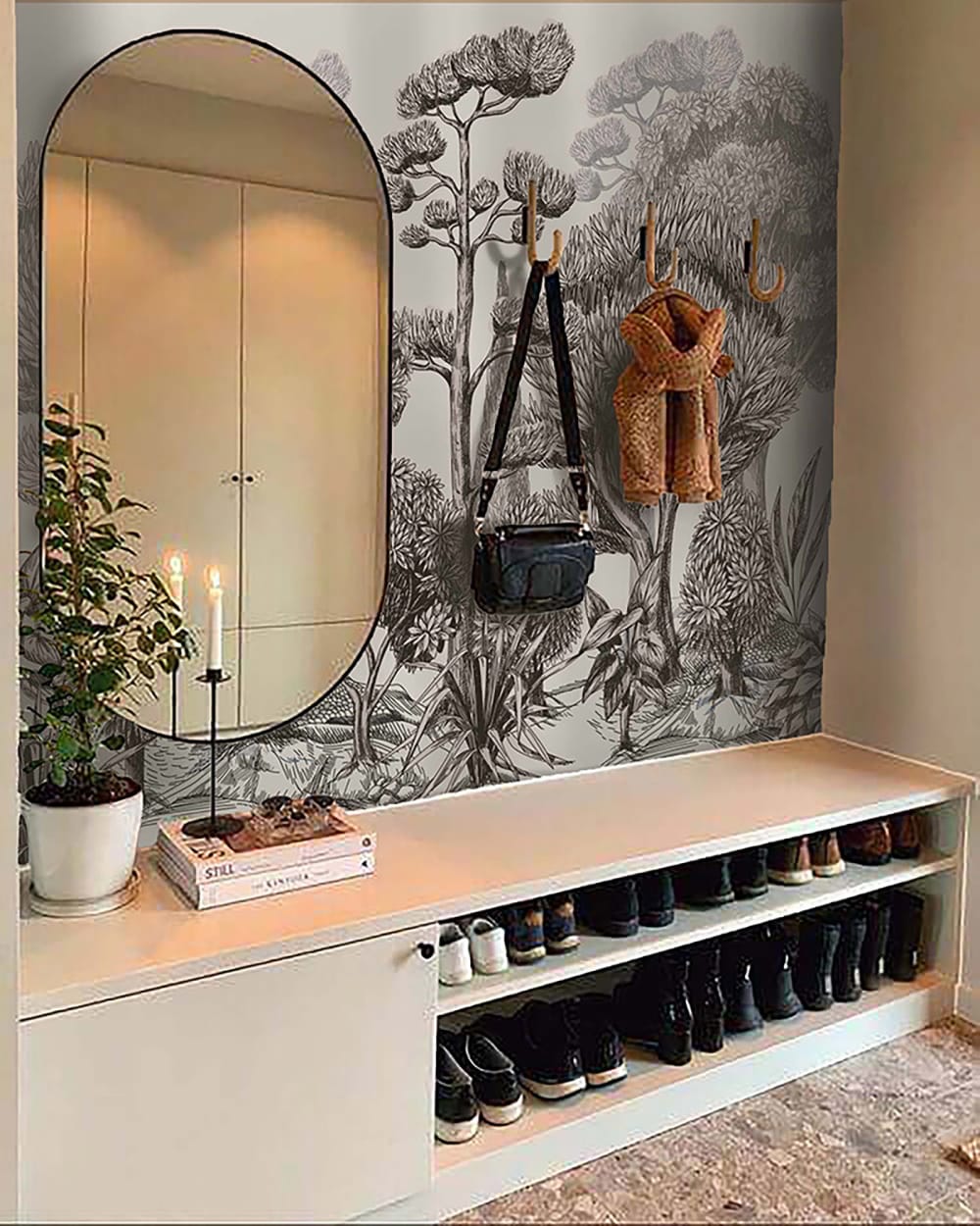 Papier peint panoramique arbres noir – h250 x l300 cm (6 lés) — vue 3