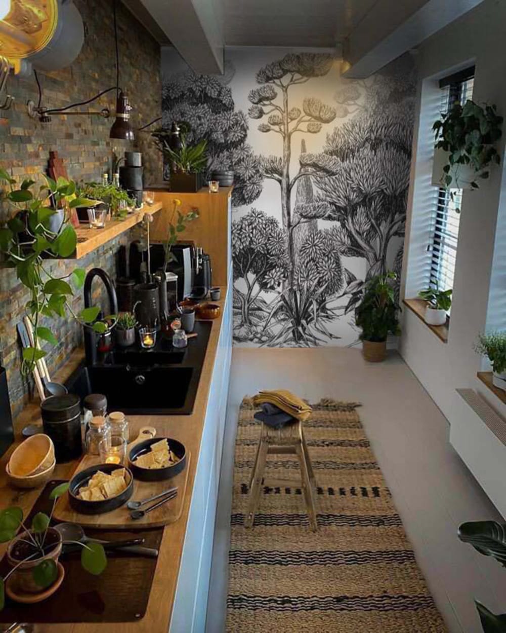 Papier peint panoramique arbres noir – h250 x l300 cm (6 lés) — vue 4