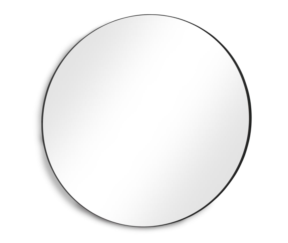 Miroir rond simple diamètre 100 structure métallique noire