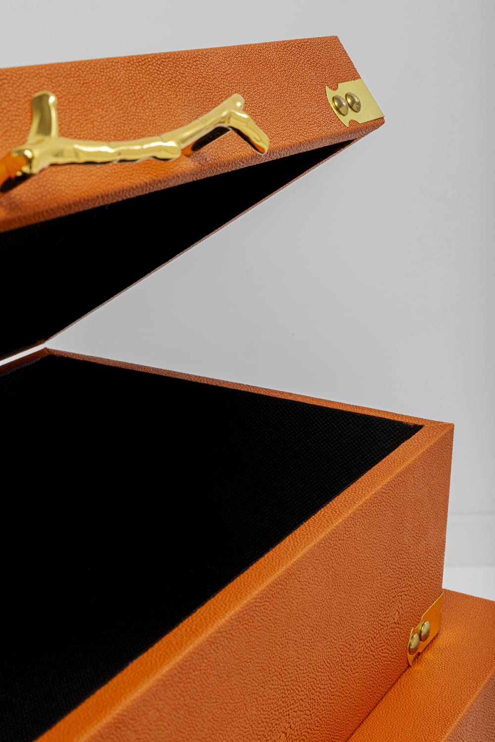 Lot de 3 boîtes en simili crocodile orange — vue 4