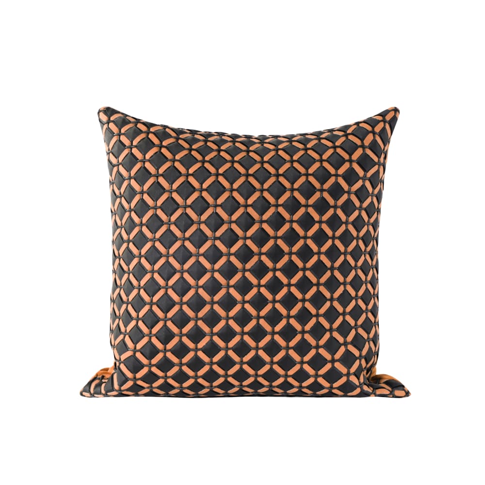 Kare Design Kissen mit grafischem Muster, orange und schwarz, 45x45cm style modern orange Pes - Polyester