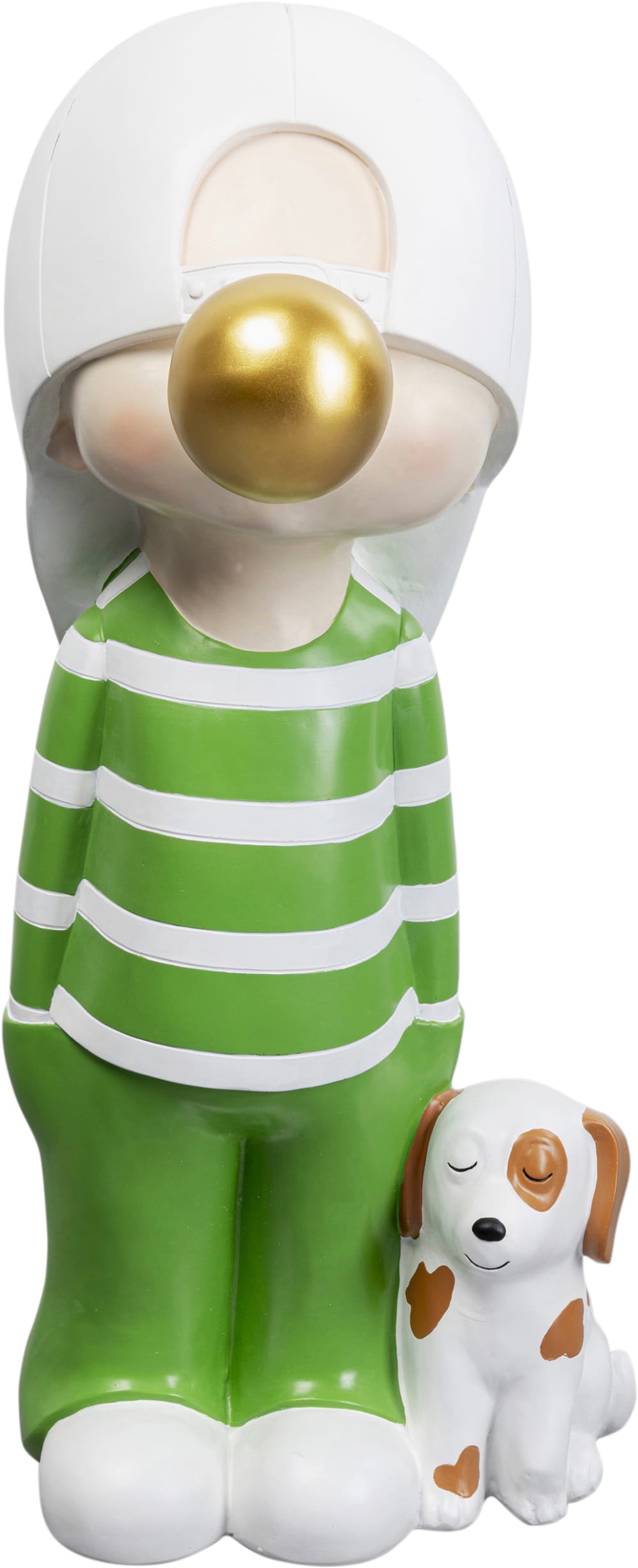 Kare Design Dekofigur Junge mit Hund aus Polyresin, grün, H82cm style modern Harz Junge