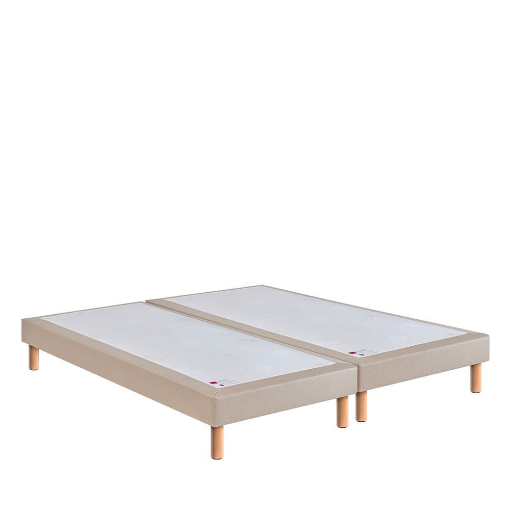 Sommier tapissier 2x80x200cm - Beige